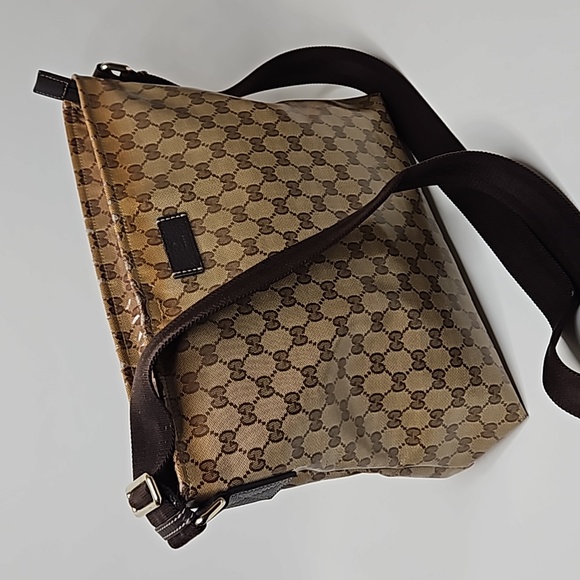 Gucci Handbags - Authentic Gucci Crystal Monogram Canvas Leather Crossbody Messenger Bag Tote